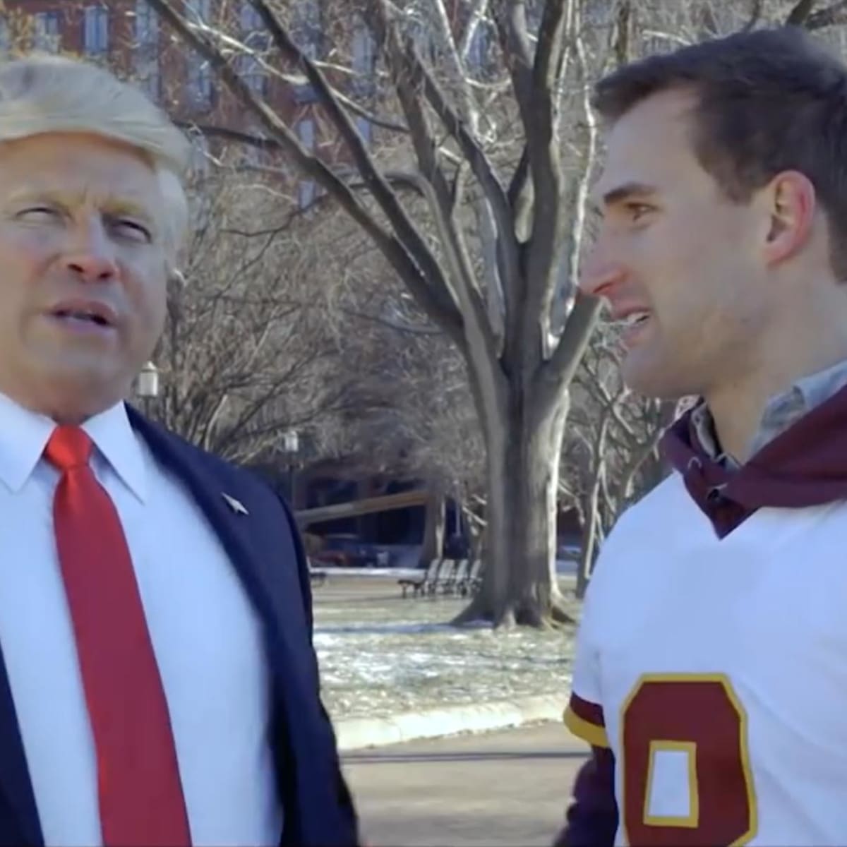 Awkward! Kirk Cousins will wear Redskins jersey in a Super Bowl commercial  (with a fake Trump)