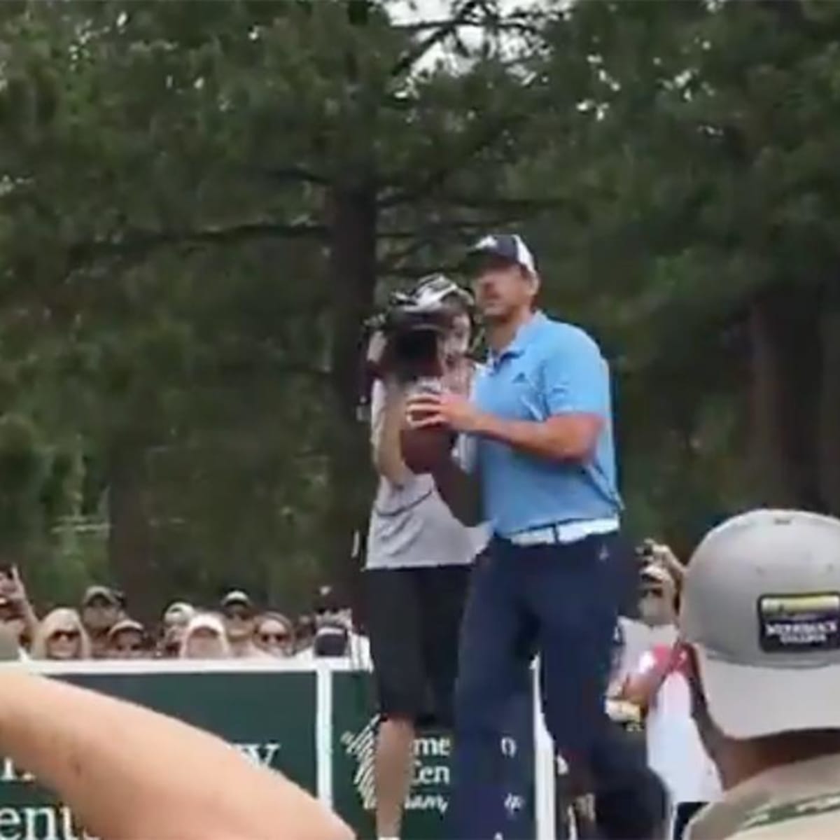 Aaron Rodgers shows off arm strength with throw from golf course into party  boat