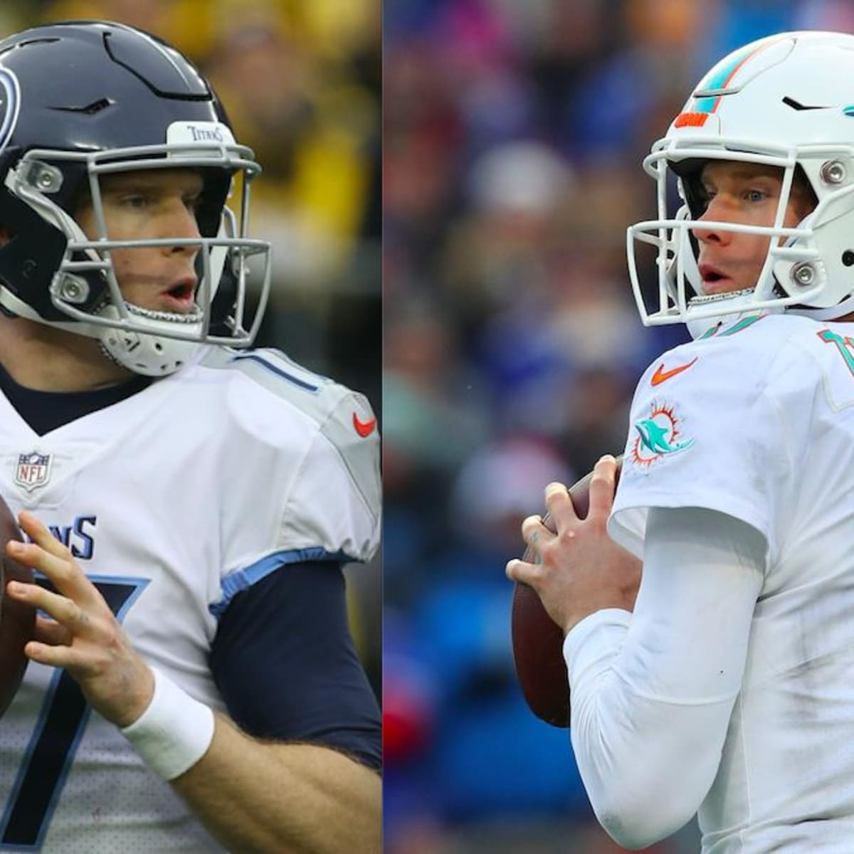 Miami Dolphins quarterback Ryan Tannehill drops back to pass against the  Indianapolis Colts in the second