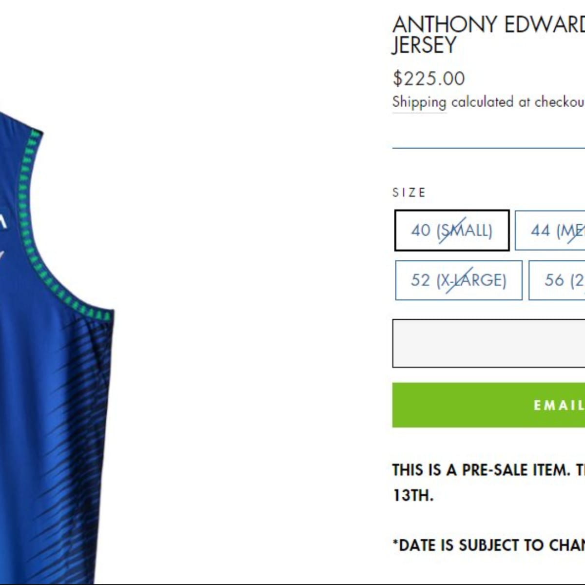 Anthony Edwards City Edition Timberwolves jerseys sell out