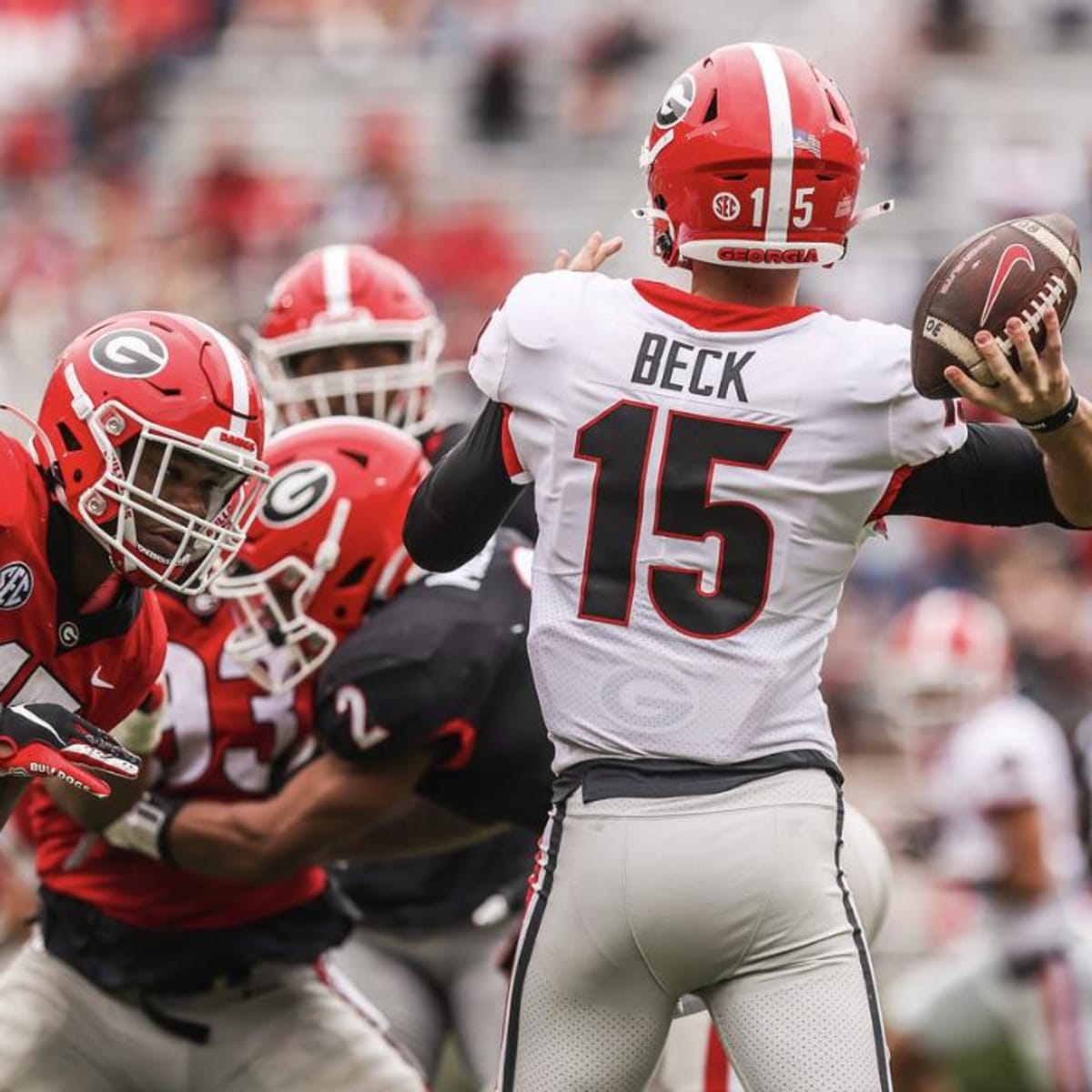 UGA's Stetson Bennett throwing first pitch at Braves' home opener