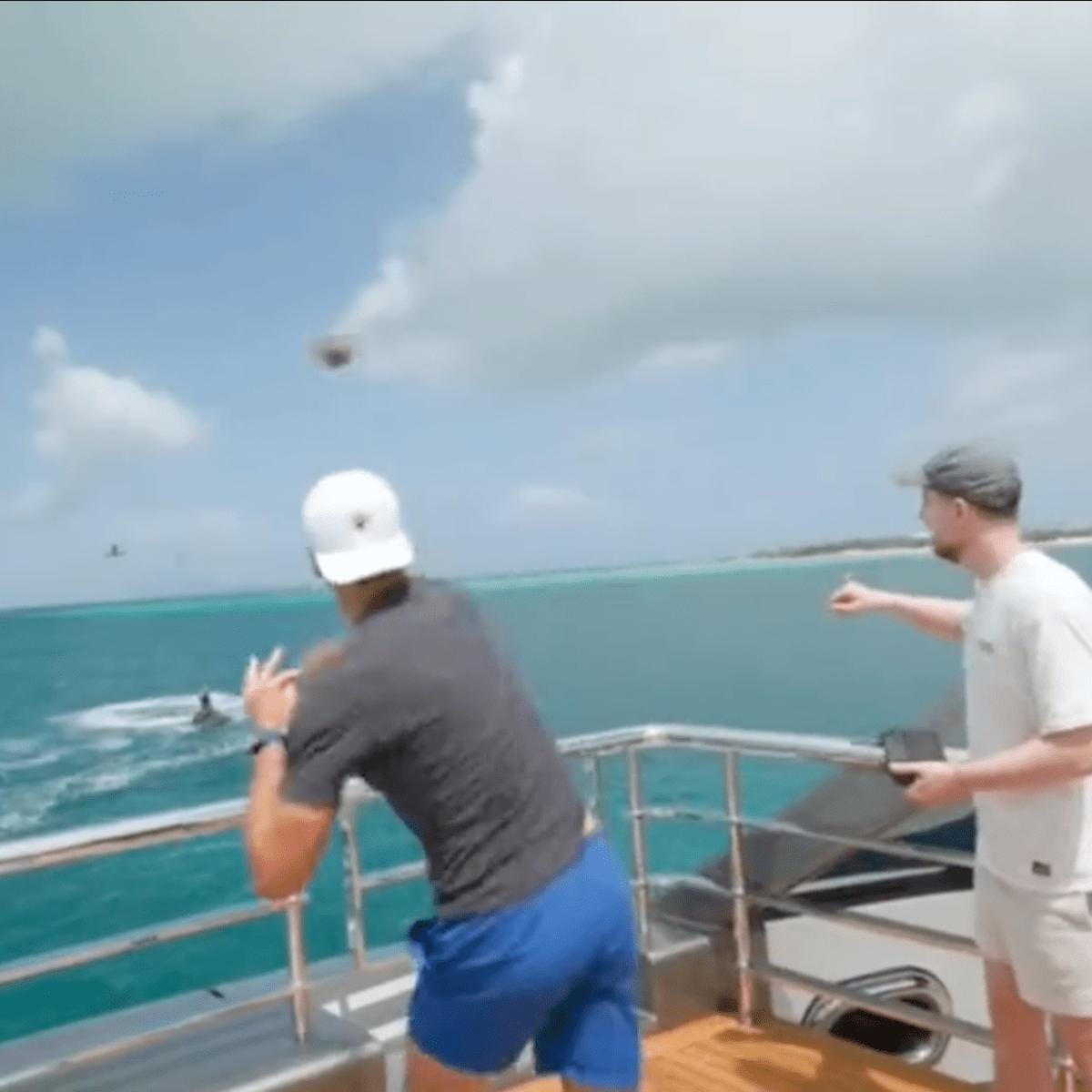 Watch Tom Brady hit a drone out of the sky from a superyacht