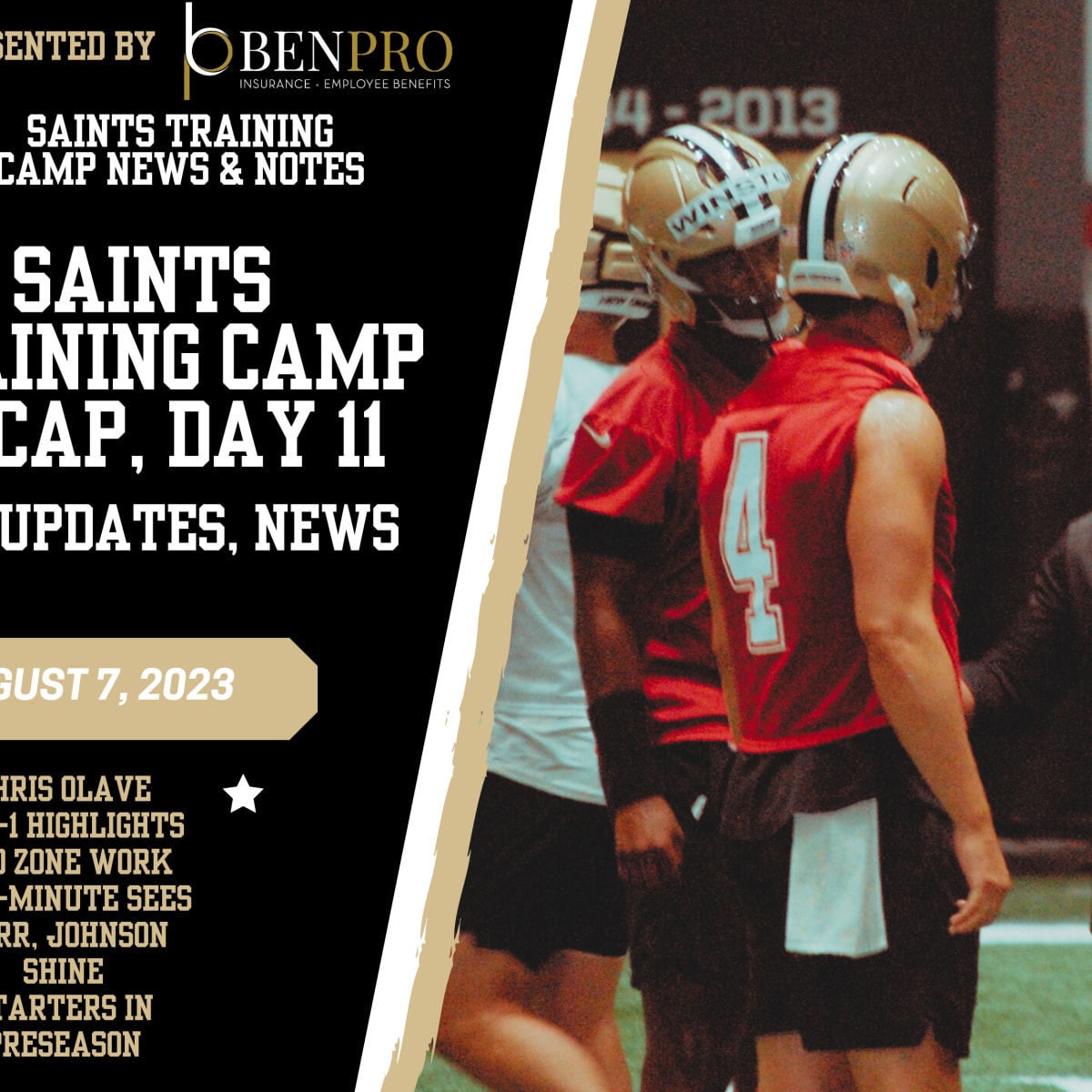 Saints Camp Day 2: Rashid Shaheed and Payton Turner shine. Trevor