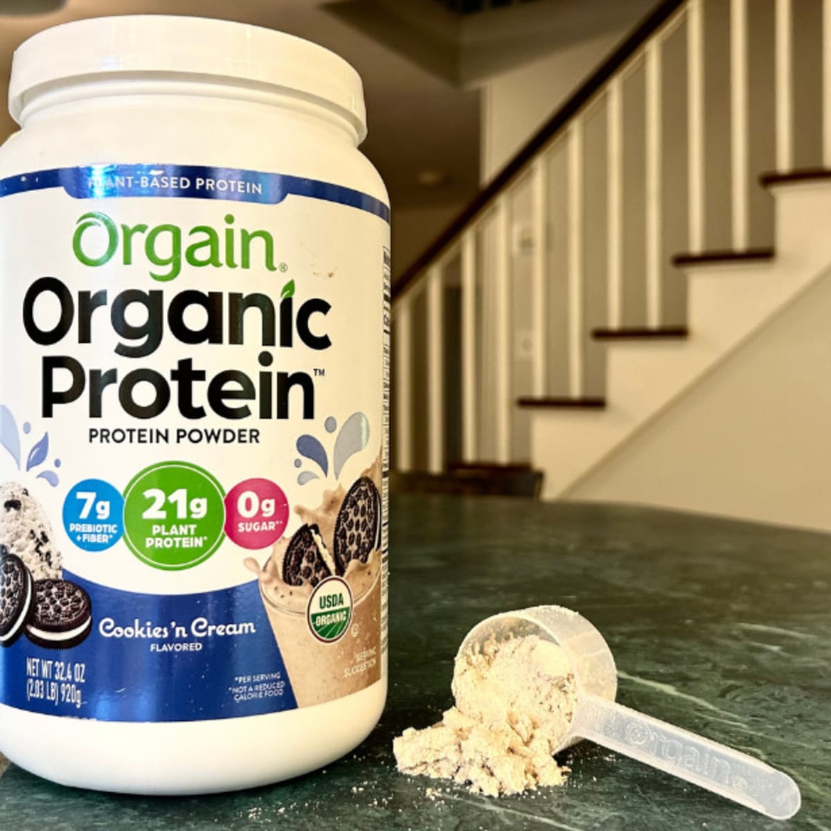Y Protein Shake-Orgain Clean Grass Fed Protein Shake, Vanilla Bean, yummy!  Creamy! Filling!