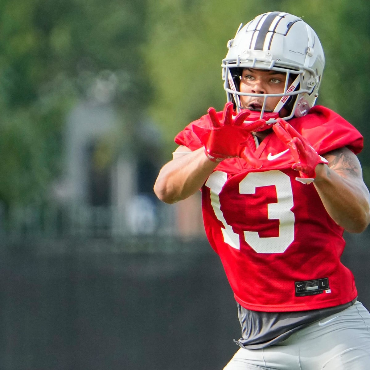 Ohio State Wide Receiver Marvin Harrison Jr. Sheds Black Stripe - Sports  Illustrated Ohio State Buckeyes News, Analysis and More