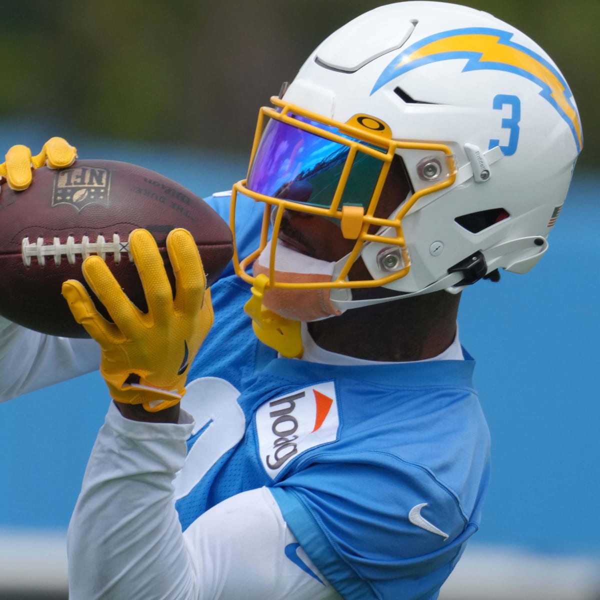 Los Angeles Chargers safety Derwin James Jr. (3) in an NFL football game  Sunday, Jan. 8, 2023, in Denver. (AP Photo/David Zalubowski Stock Photo -  Alamy