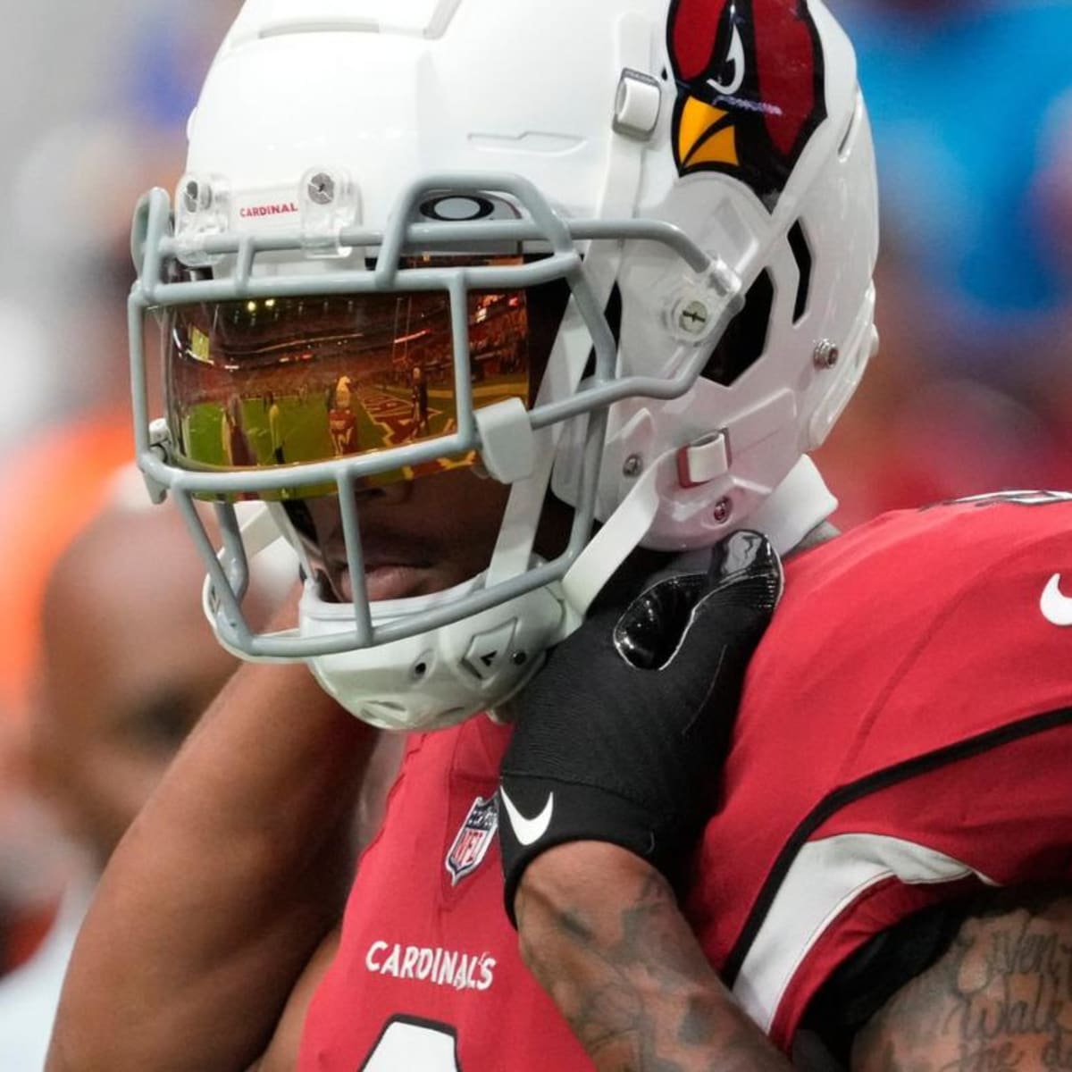 Arizona Cardinals linebacker Isaiah Simmons (9) tackles Philadelphia Eagles  quarterback Jalen Hurts (1) during the second half an NFL football game,  Sunday, Oct. 9, 2022, in Glendale, Ariz. (AP Photo/Ross D. Franklin