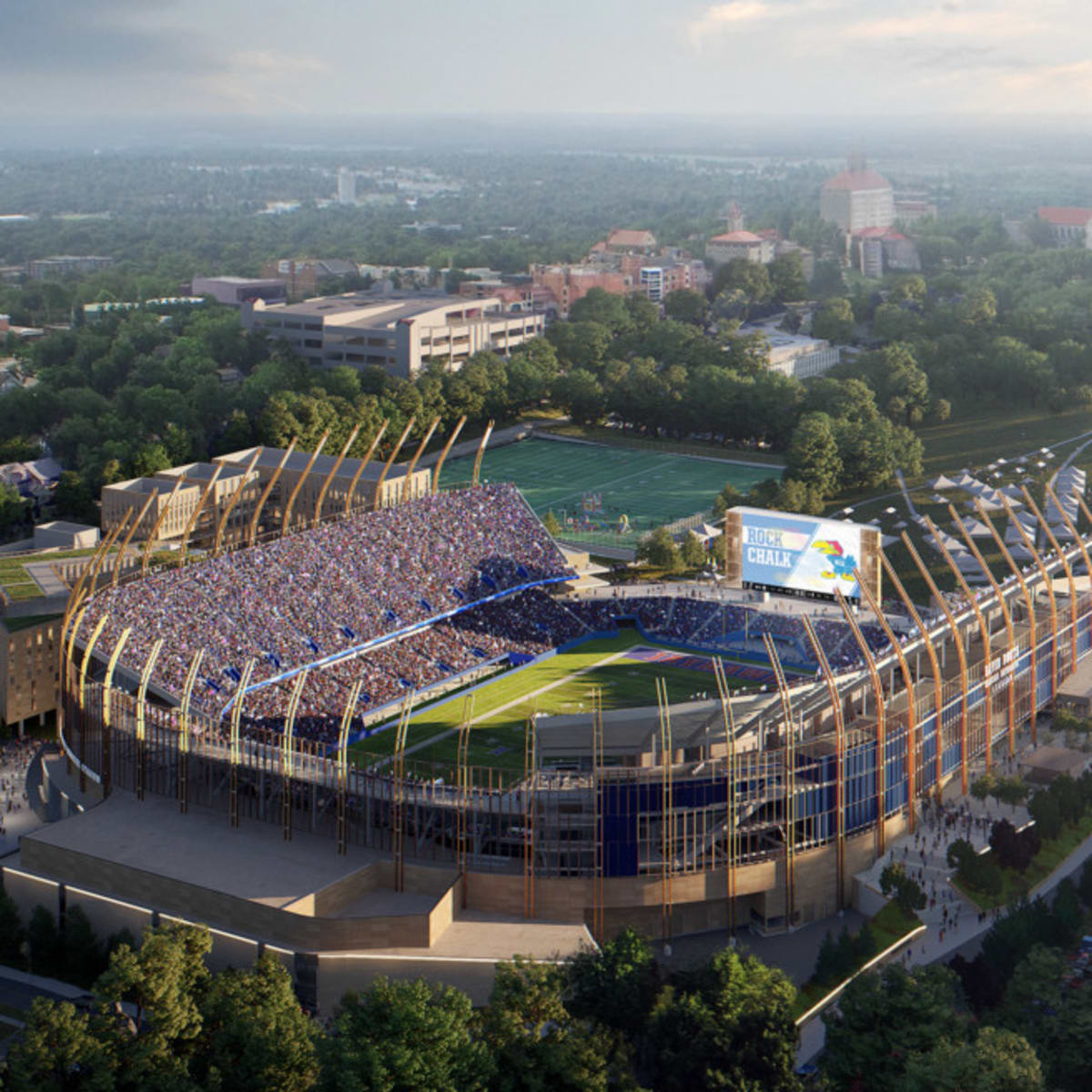 Kansas Jayhawk News: Kansas Unveils Plans for New Stadium - Rock