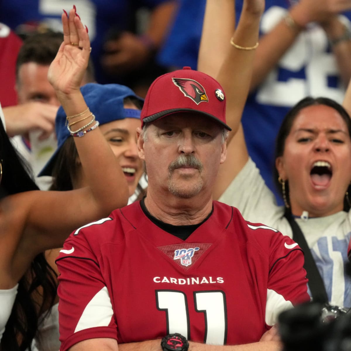 Arizona Cardinals fans get excited when they see their images on the big  screen in the fourth quarter of the Cardinals-San Diego Chargers preseason  game at University of Phoenix Stadium in Glendale