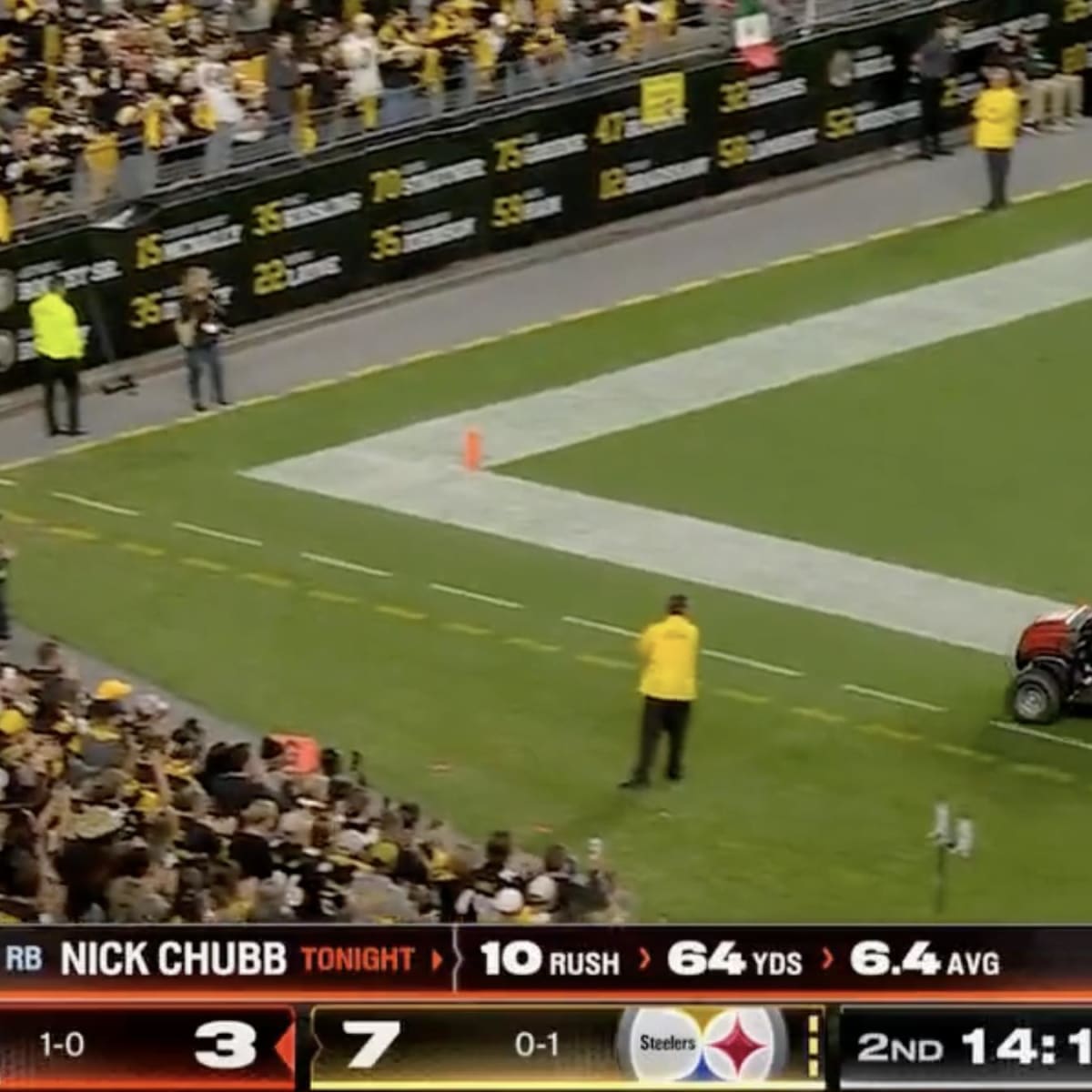 Steelers hold off Browns on 'Monday Night Football'; Nick Chubb carted off  with horrific knee injury