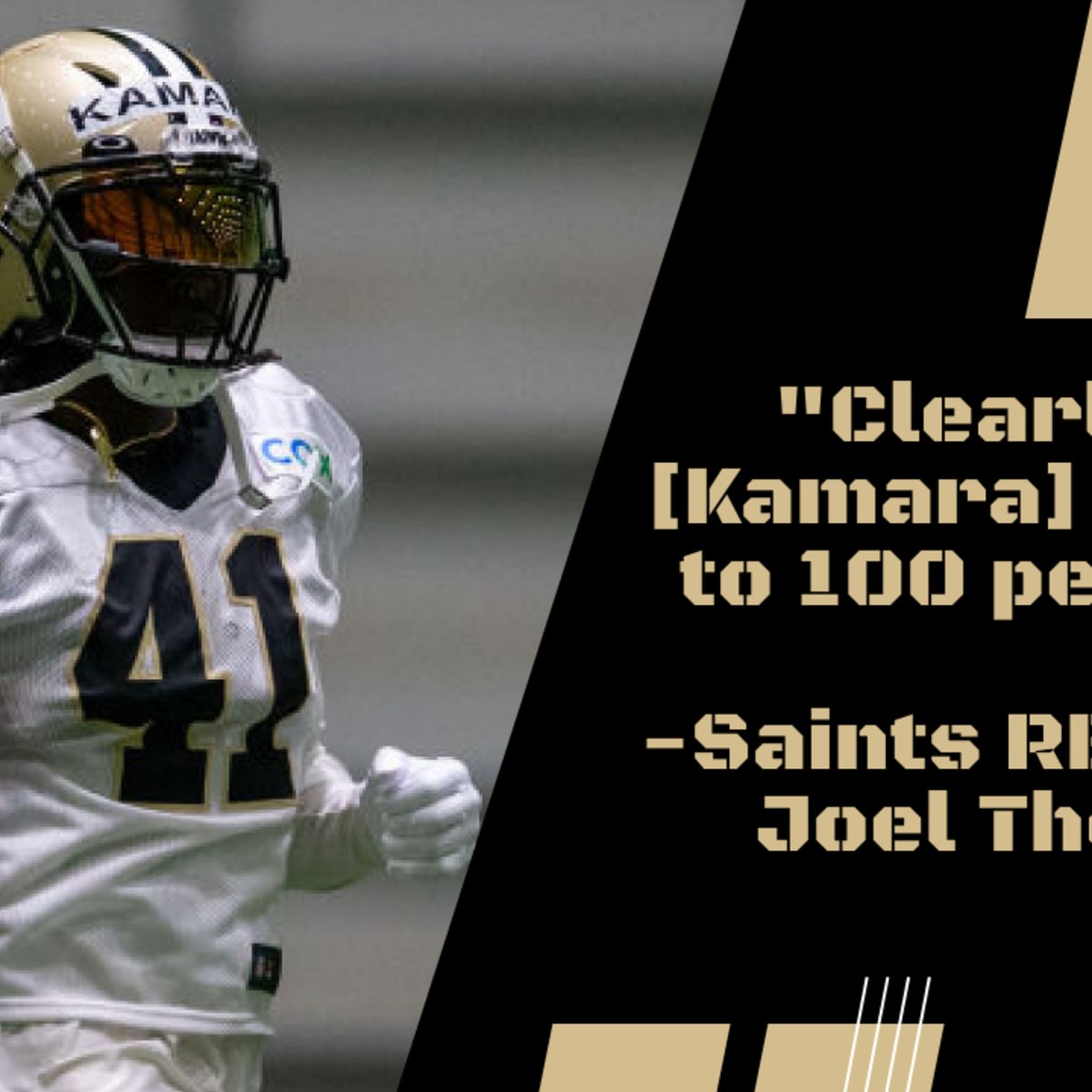 Saints RB Coach Thomas says Alvin Kamara is back to 100 Sports