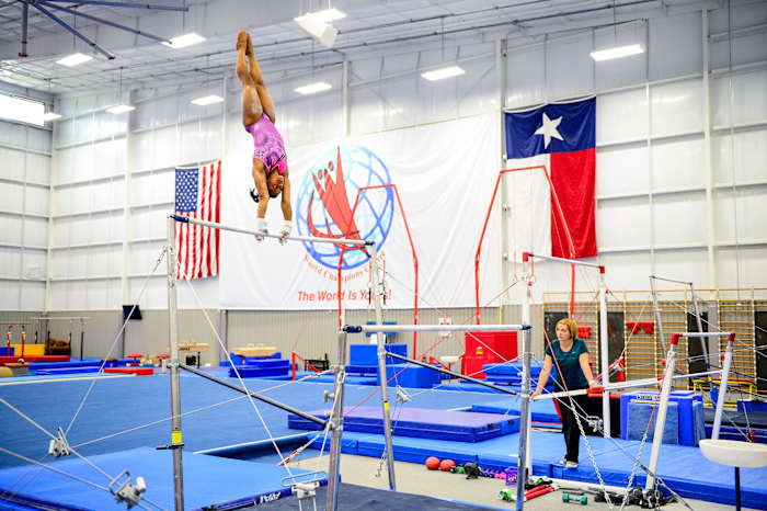 Biles during training at the World Champions Centre in 2016.