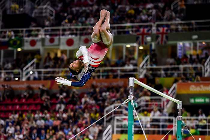 Biles competes during the Rio 2016 Olympics.