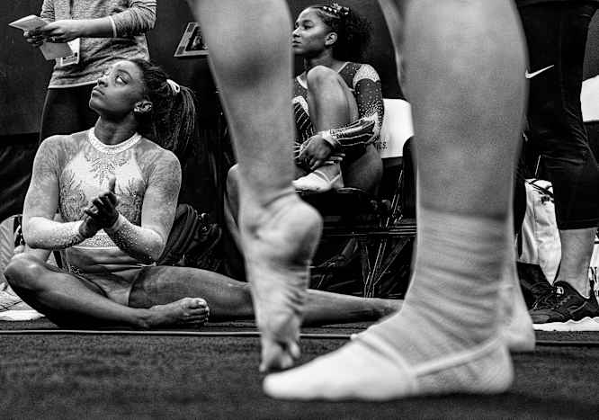 Biles at the 2018 U.S. Gymnastics Championships.