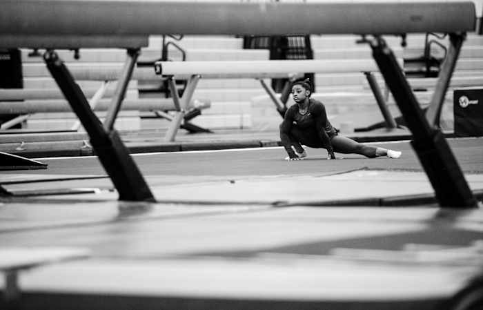 Biles training at the gym in Spring, Texas, in 2016.