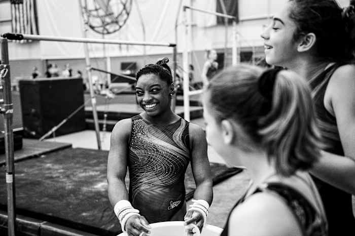 Biles training at the gym in Spring, Texas, in 2016.