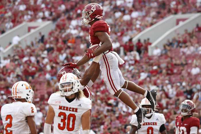 Jase McClellan celebrates a touchdown