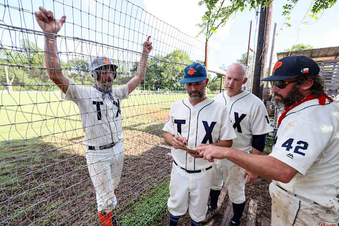 The Texas Playboys, a team of artists and creative types, plays their home games at the Long Time.