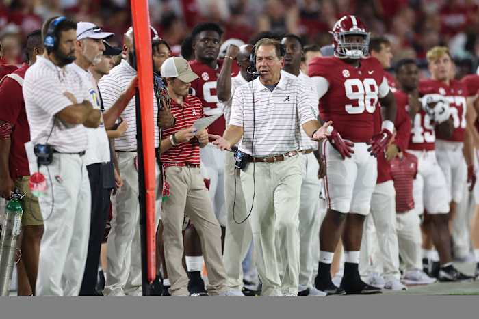 Nick Saban on Alabama sideline