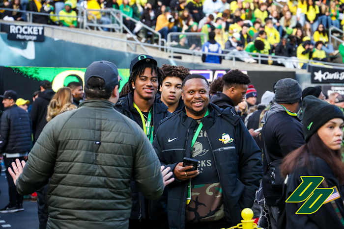 Oregon Ducks running back commit Dante Dowdell during a trip to Eugene.