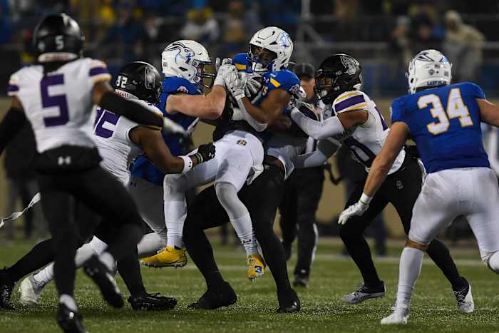 South Dakota State Jackrabbits win the FCS semifinals against UAlbany on Friday, Dec. 15, 2023 at Dana J. Dykhouse in Brookings.