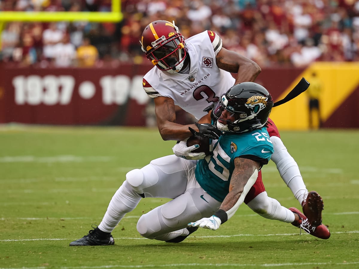 Washington Commanders cornerback William Jackson III (3) runs during an NFL  football game against the Carolina Panthers, Saturday, Aug. 13, 2022 in  Landover. (AP Photo/Daniel Kucin Jr Stock Photo - Alamy