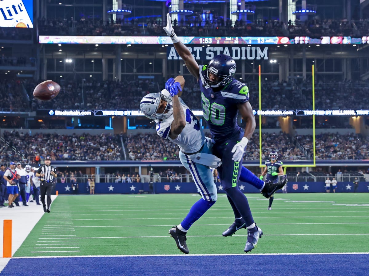 Seattle Seahawks cornerback Michael Jackson (30) tosses a football during  warmups during the NFL football team's training camp, Wednesday, Aug. 9,  2023, in Renton, Wash. (AP Photo/Lindsey Wasson Stock Photo - Alamy