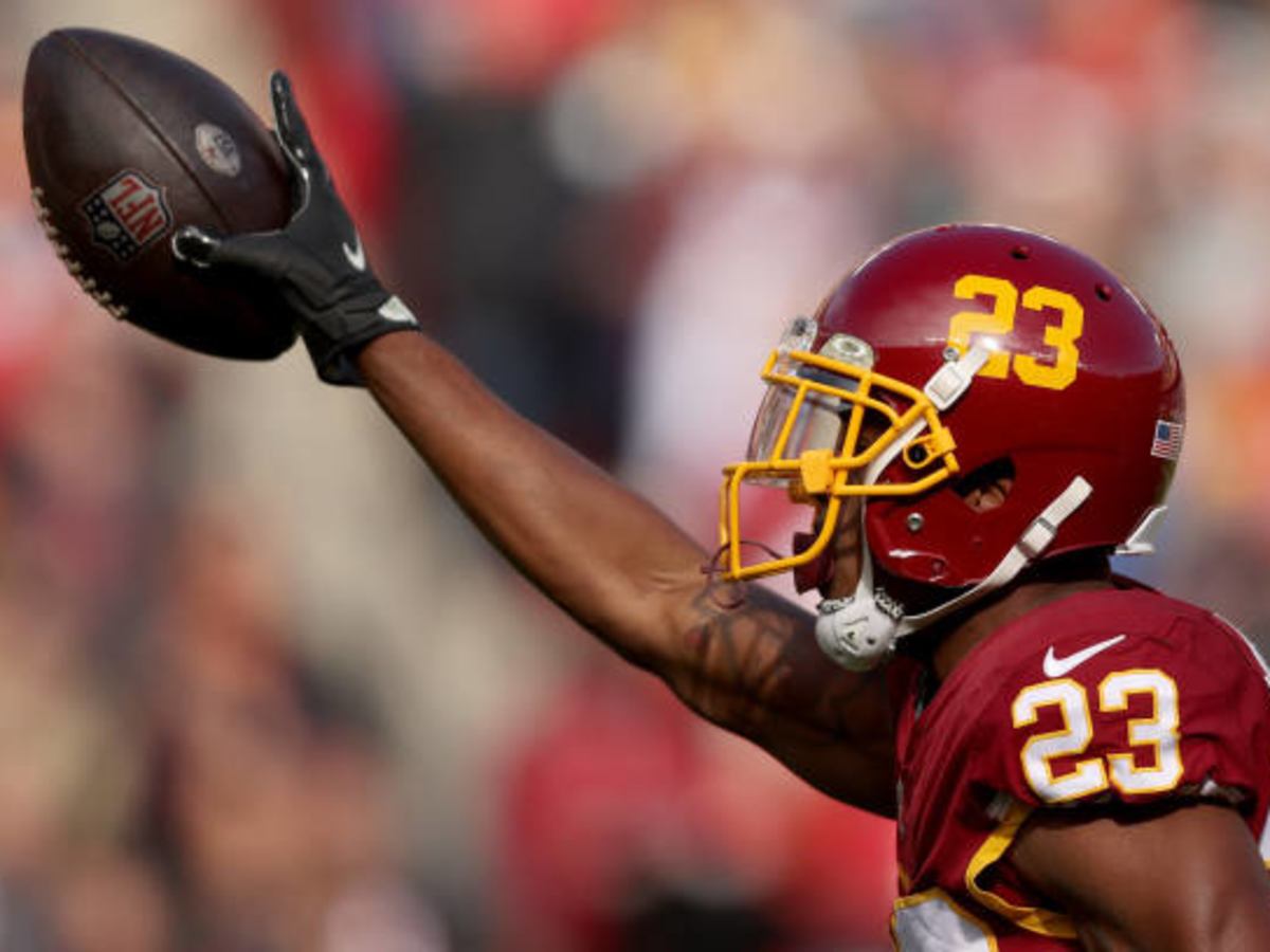 Washington Commanders cornerback William Jackson III (3) is seen during  warmups before an NFL football game