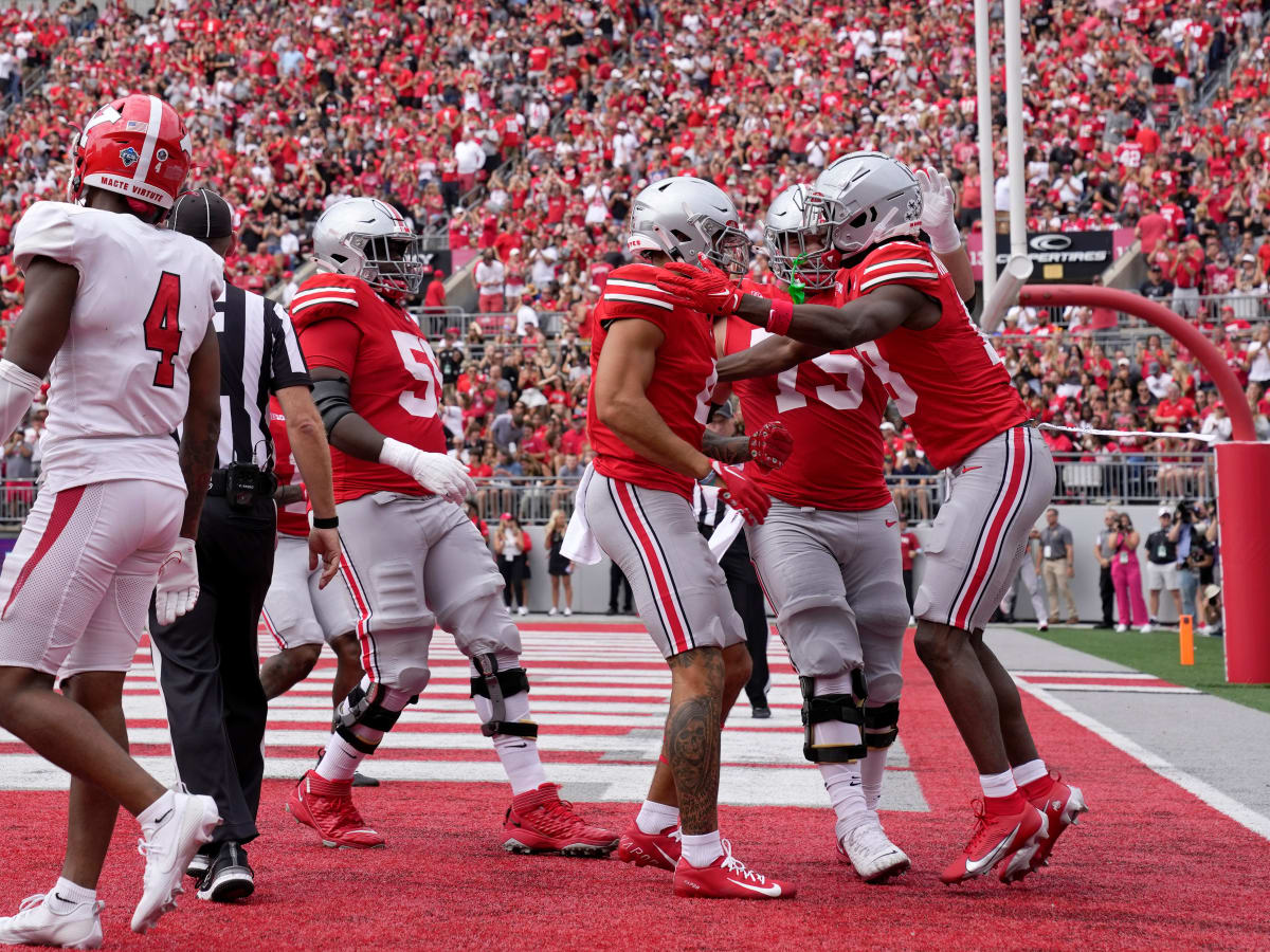 Marvin Harrison Jr. talks about Ohio State's offense in the Buckeyes' 35-7  win over Youngstown State 