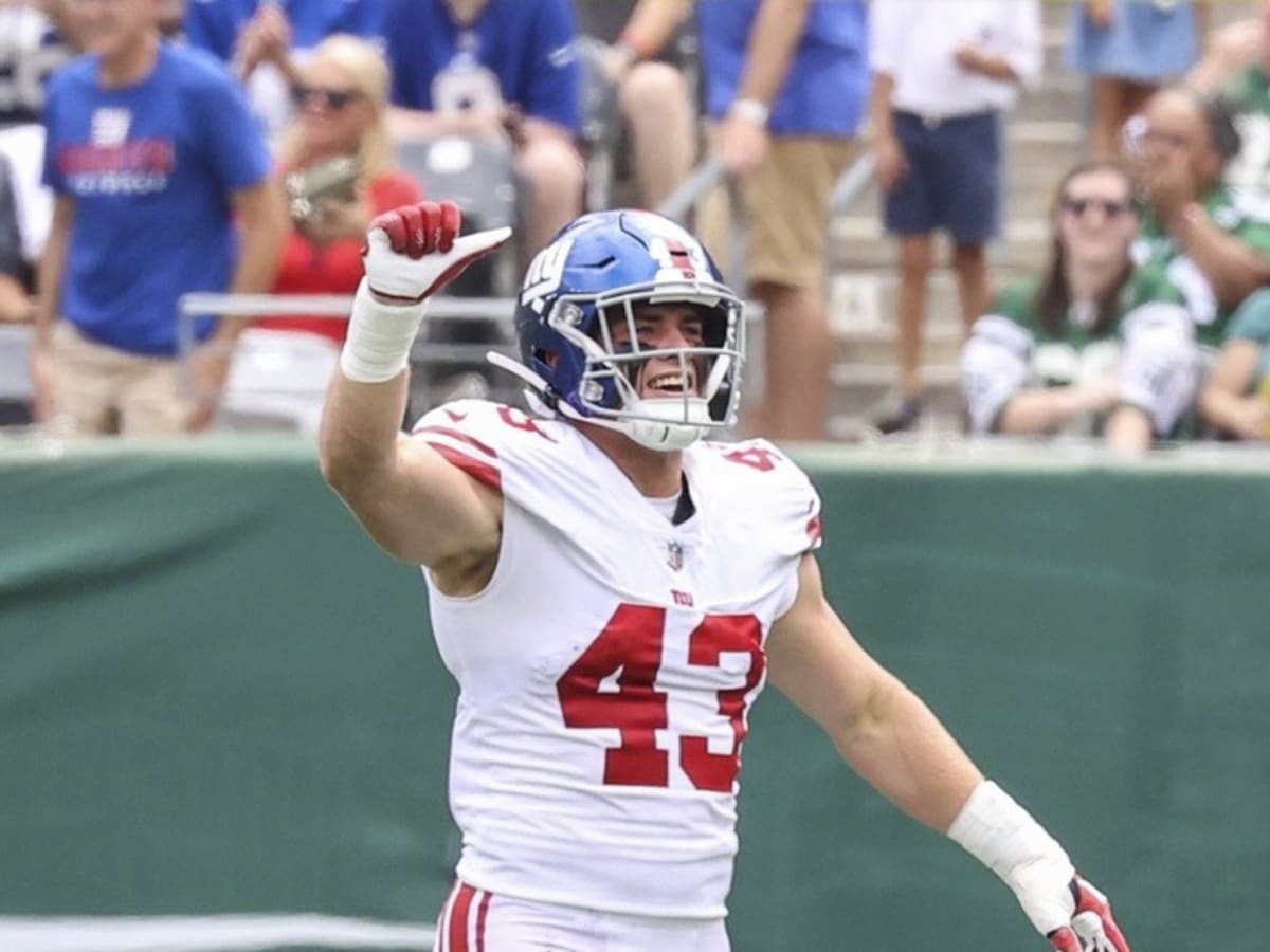 New York Giants linebacker Micah McFadden (41) lines up against the Arizona  Cardinals during the first half of an NFL football game, Sunday, Sept. 17,  2023, in Glendale, Ariz. (AP Photo/Rick Scuteri