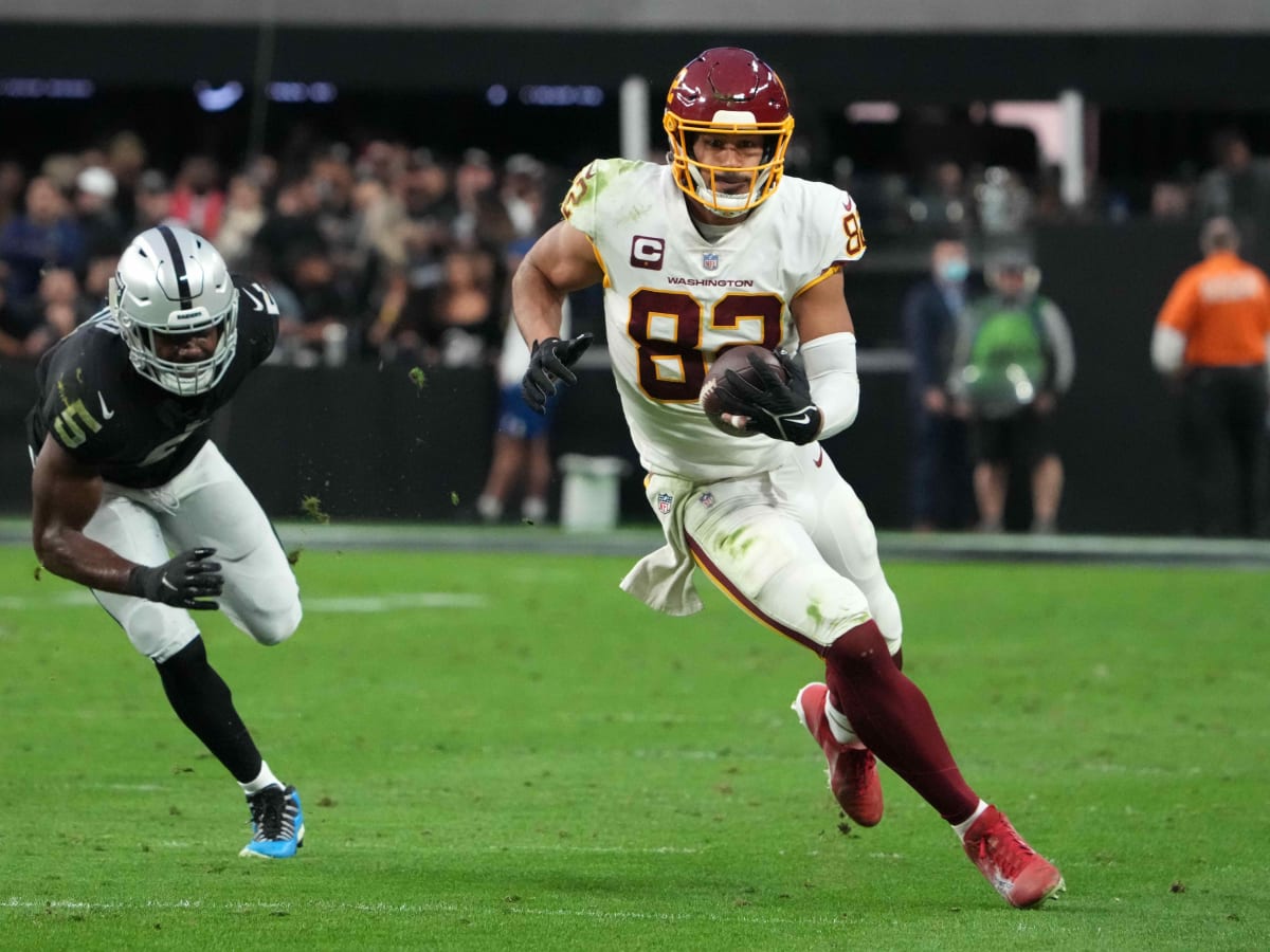 Washington Commanders tight end Logan Thomas (82) runs a route against the  Detroit Lions during an NFL football game, Sunday, Sept. 18, 2022, in  Detroit. (AP Photo/Rick Osentoski Stock Photo - Alamy