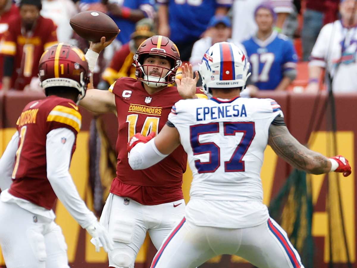 Bills defensive line pummels Commanders quarterback Sam Howell