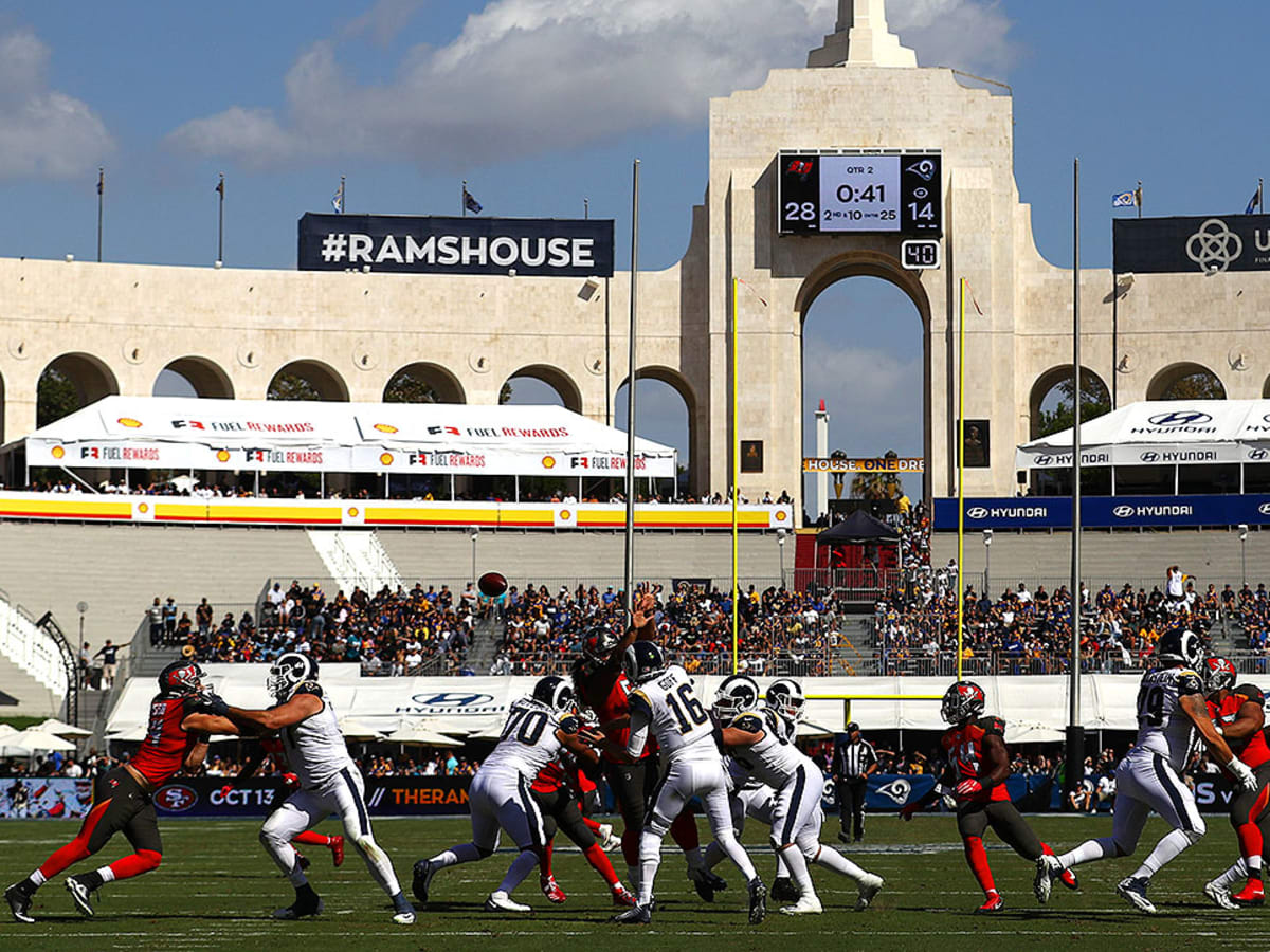 Why the Coliseum field looks weird at the Rams-Panthers game - Los Angeles  Times