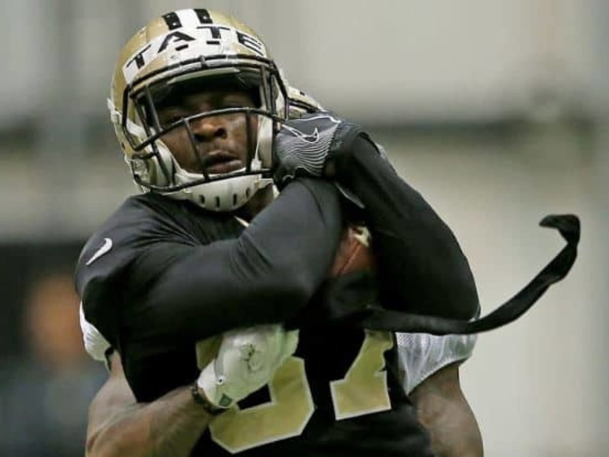 East Rutherford, New Jersey, USA. 1st Oct, 2018. New Orleans Saints wide  receiver Brandon Tate (87) on a punt return during a NFL game between the  New Orlean Saints and the New