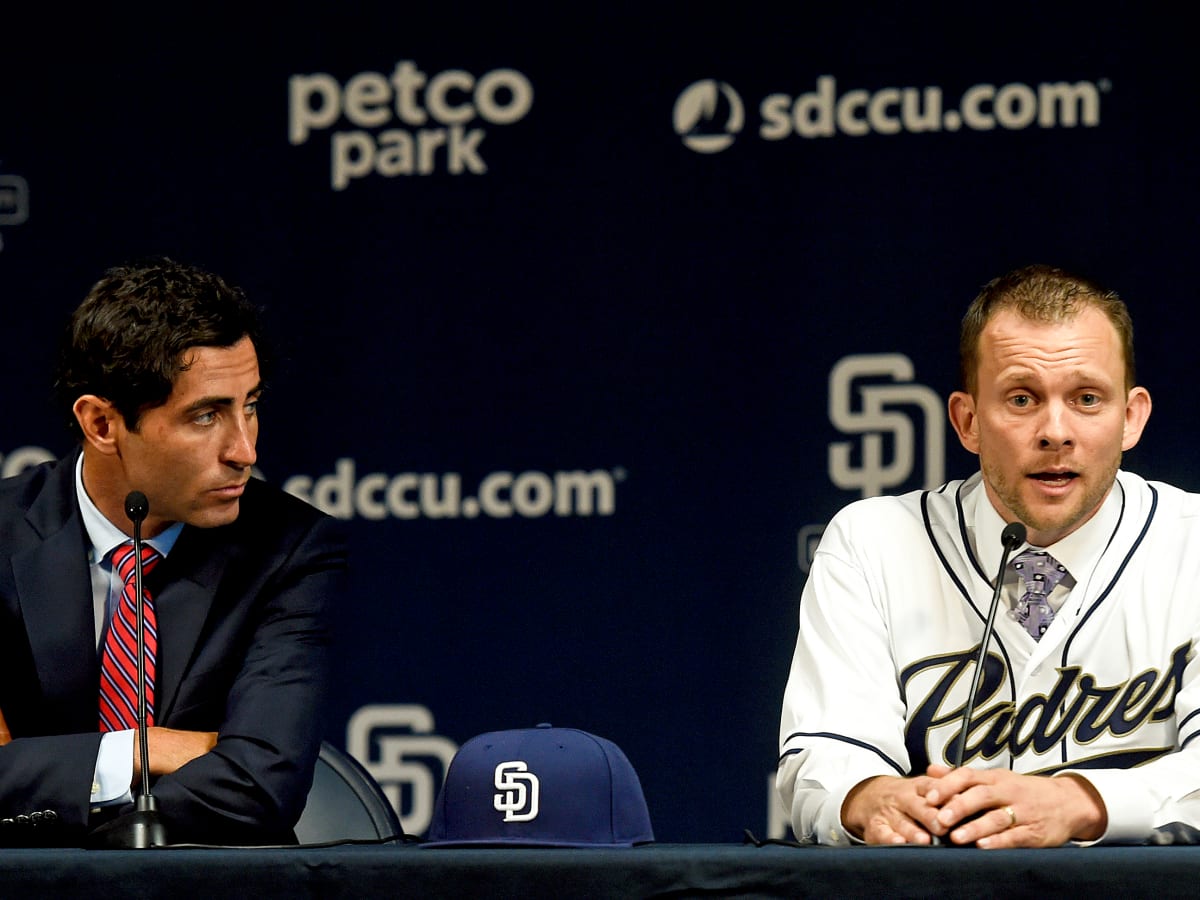 San Diego Padres shortstop Manny Machado signs autographs before a