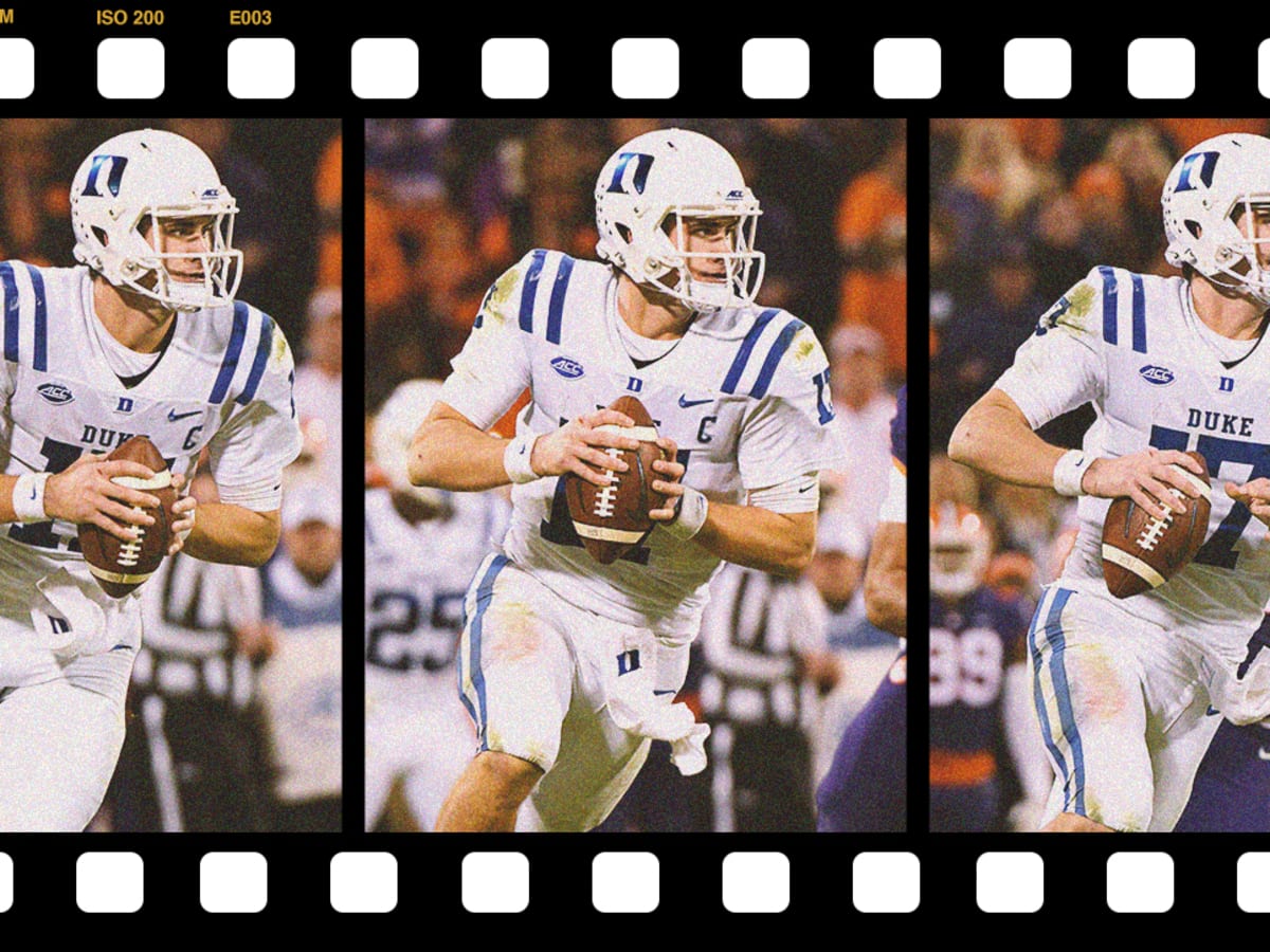 North quarterback Daniel Jones of Duke (17) before the start of