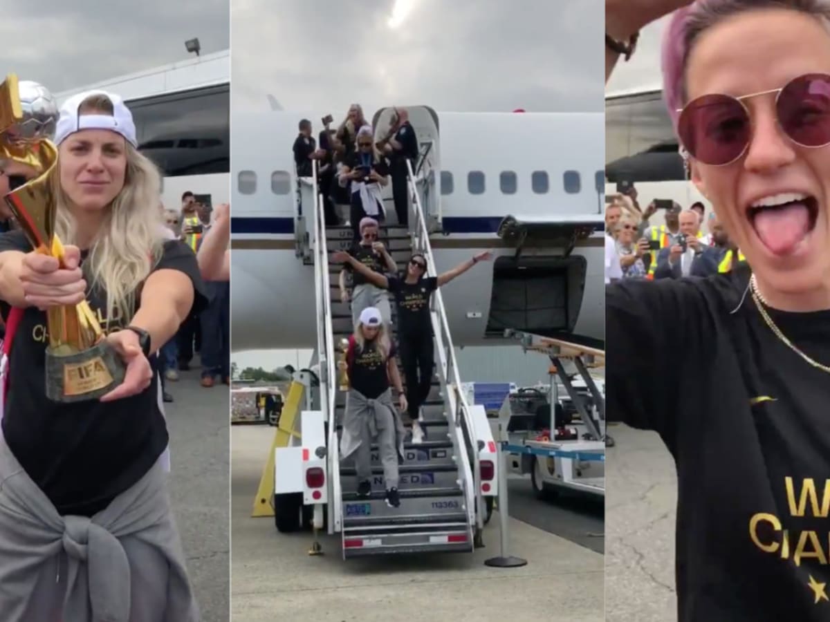 US Women's National Soccer Team arrives home after winning World Cup