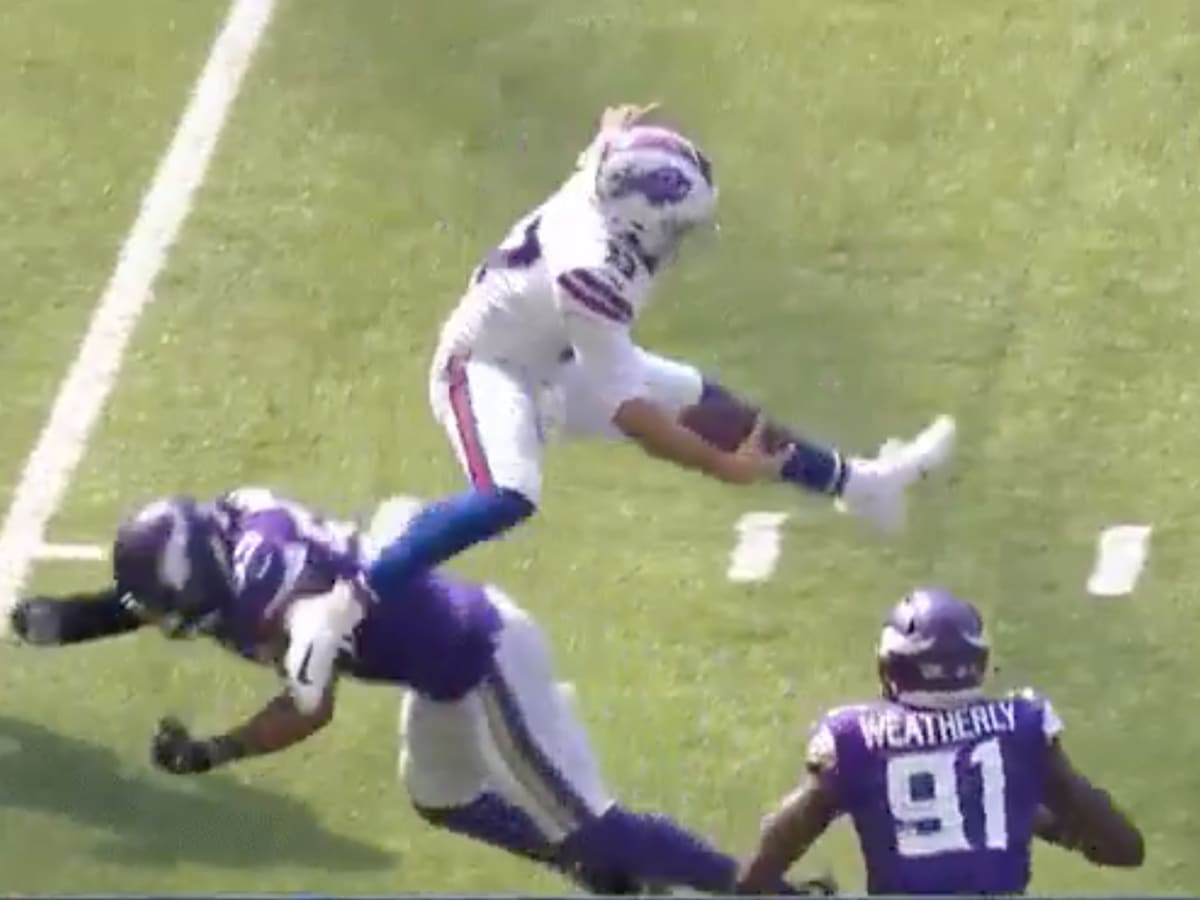 Bills QB Josh Allen hurdles Vikings' LB Anthony Barr - Sports Illustrated