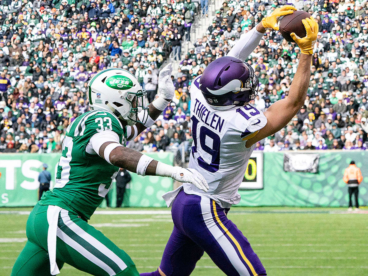 Attention Vikings Fans - Adam Thielen (right) went from wearing Randy Moss'  jersey to breaking his record for 100-yard games in a Vikings season! 