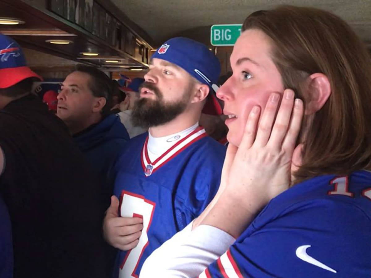 Local Buffalo Bills fans cheer on their team during the AFC