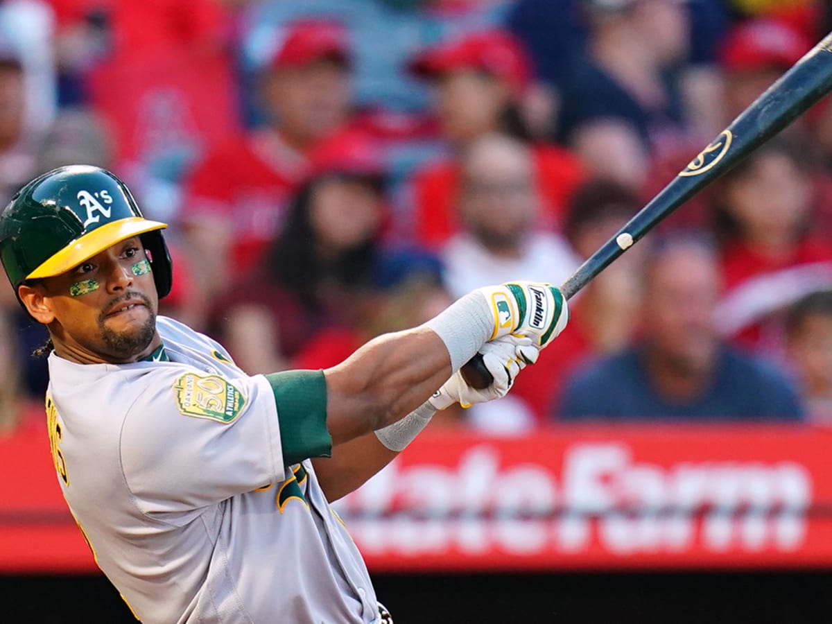 Khris Davis' fly ball hits roof in Houston, oddly caught for out – NBC  Sports Bay Area & California