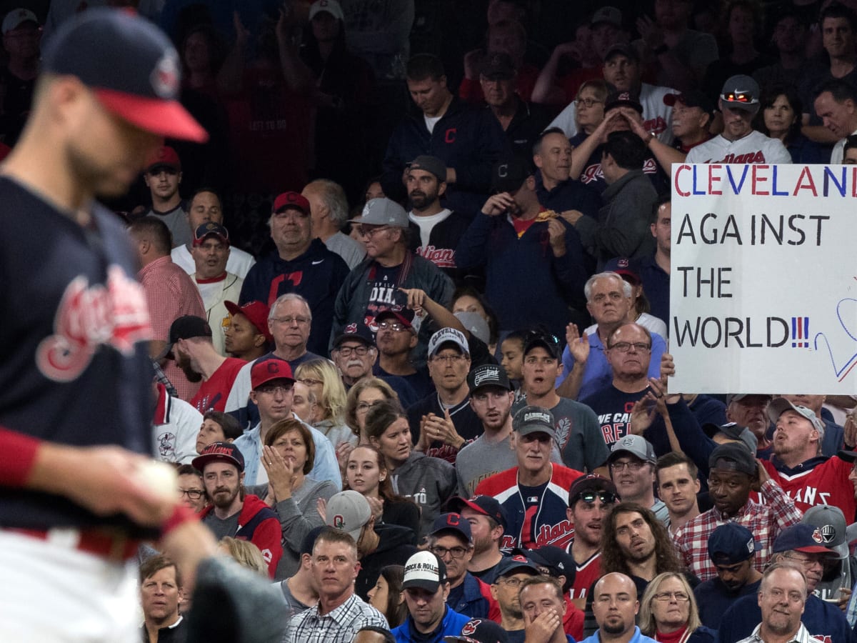 Cleveland Indians' Jay Bruce watches an RBI single off Tampa Bay