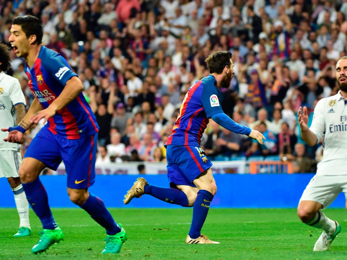 ESPN FC - On this day in 2017, Lionel Messi held up his shirt to the Real  Madrid crowd after scoring a stoppage-time winner in El Clasico. Iconic 👕