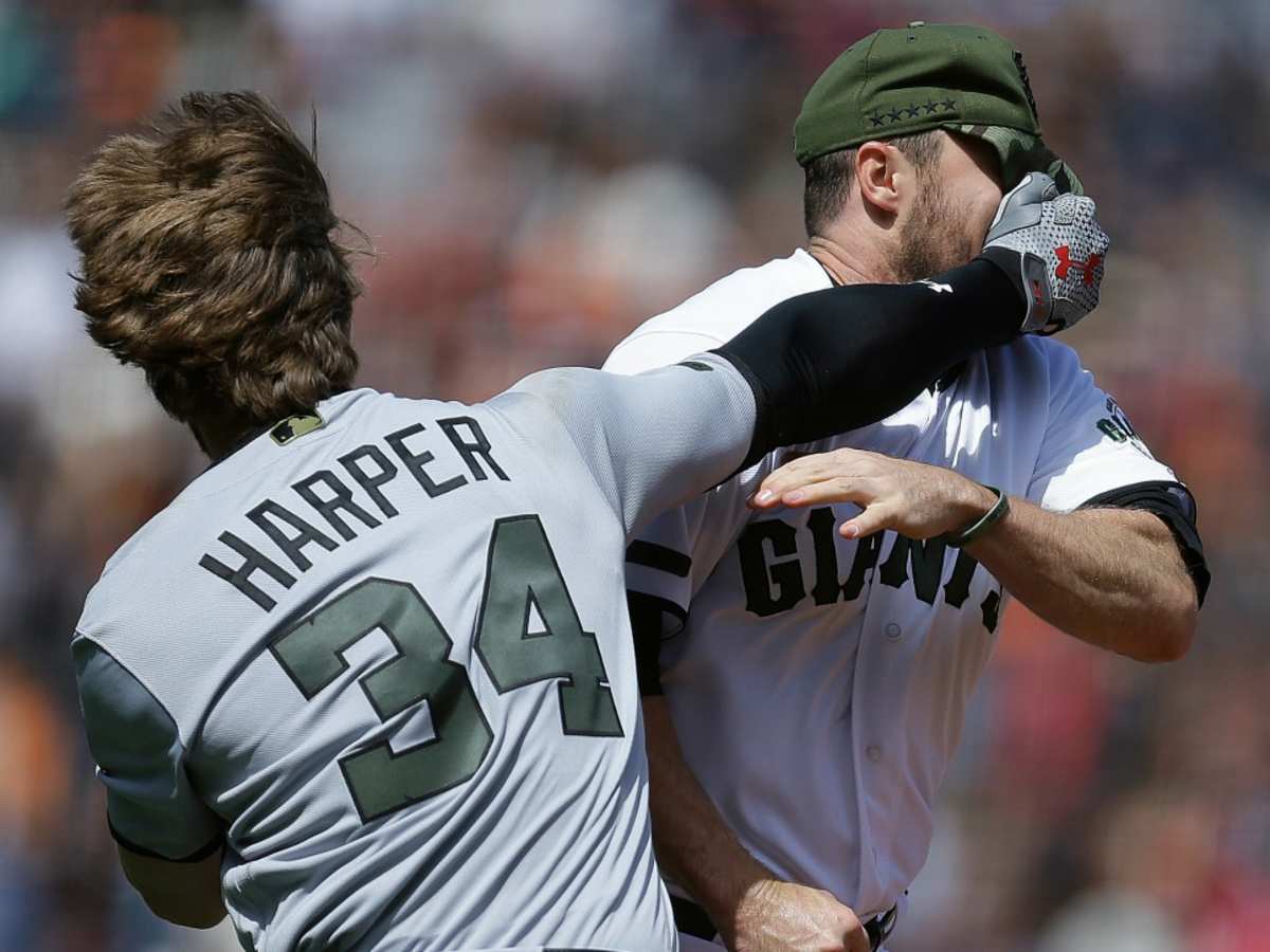 Washington Nationals right fielder Bryce Harper bats during a spring  exhibition baseball game against the Minnesota Twins at Nationals Park,  Tuesday, March 27, 2018, in Washington. (AP Photo/Alex …