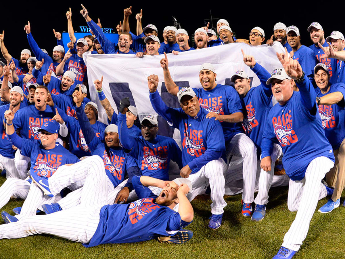 Anthony Rizzo, David Ross, and Jason Heyward by Jamie Squire