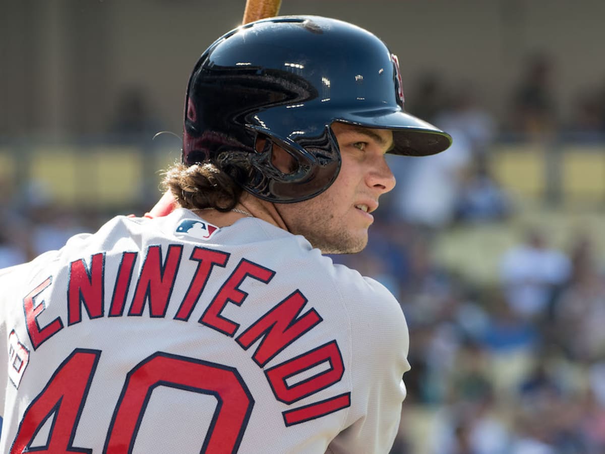 Photo: Red Sox' Andrew Benintendi catches final out during ALCS