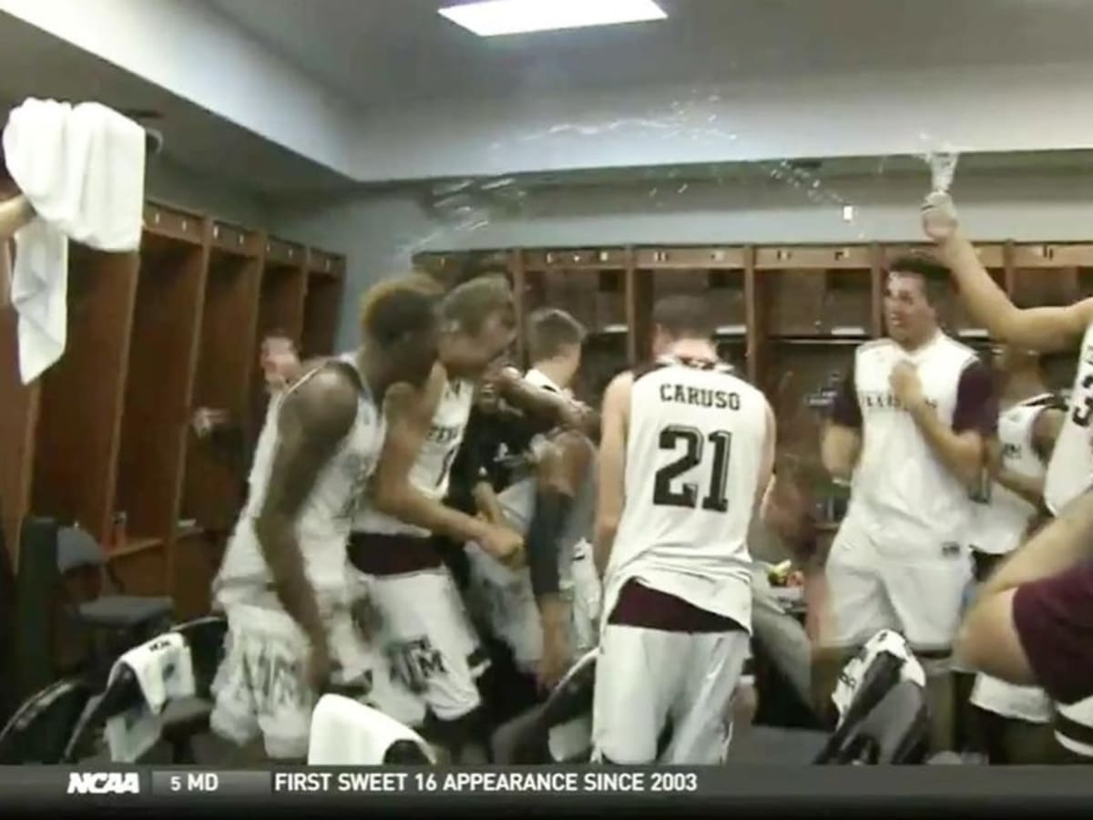 Postgame locker room celebration