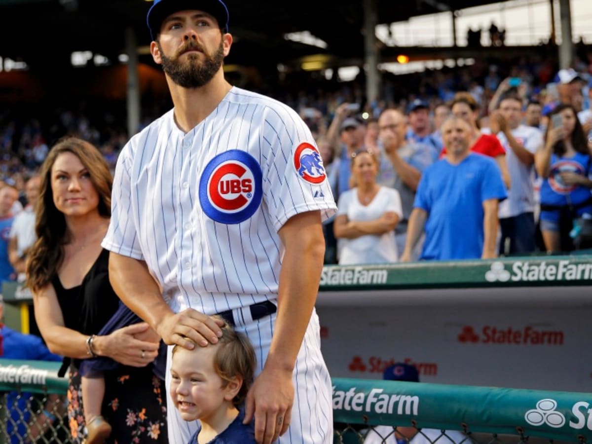 Here's Jake Arrieta's Son Pouring Champagne Down His Dad's Throat