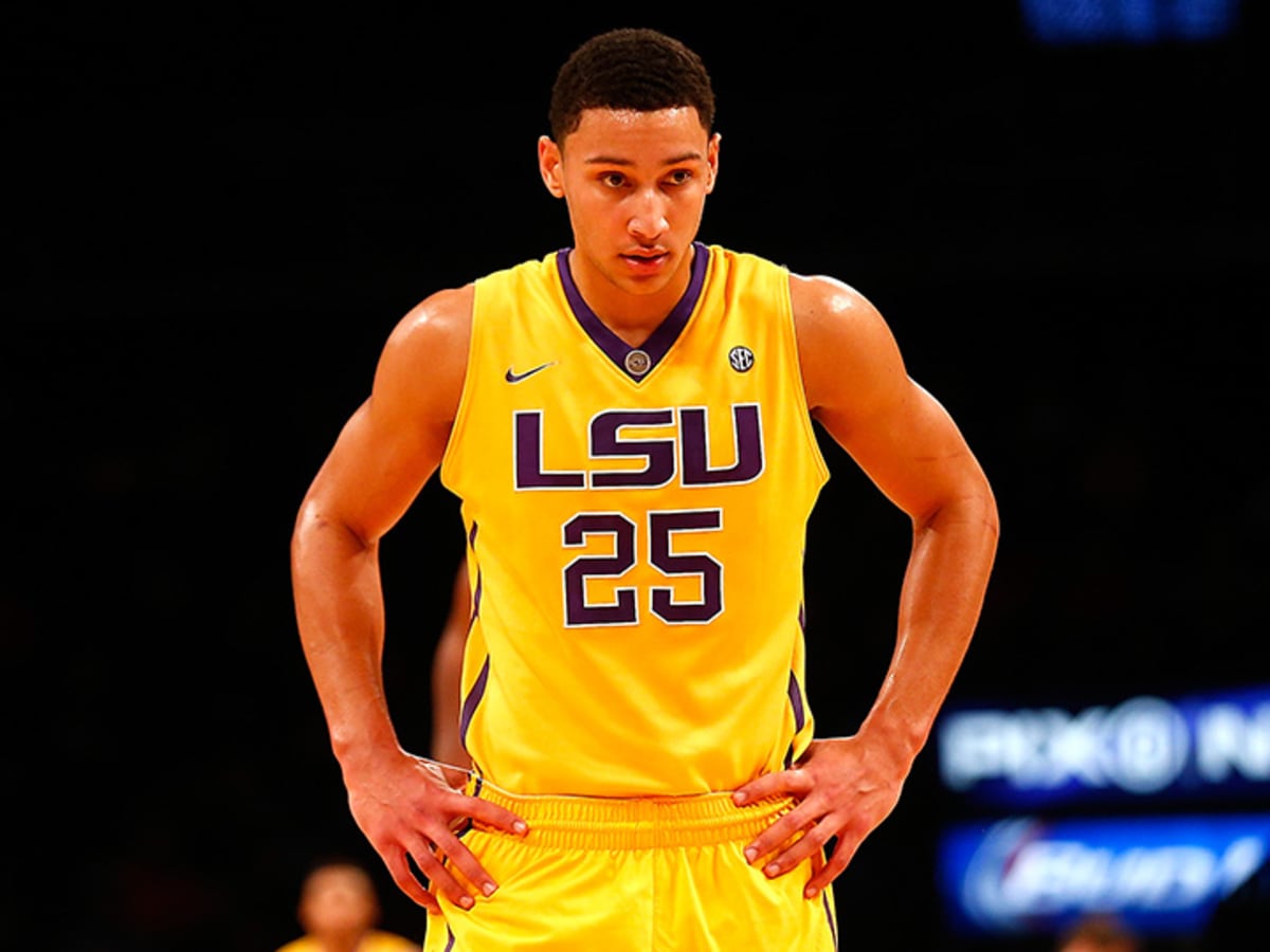 Male LSU Tigers White Ben Simmons College Basketball Jersey