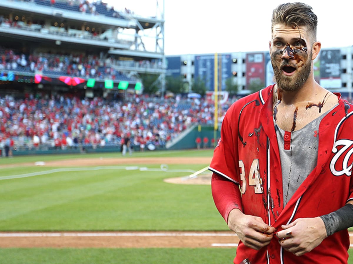 Bryce Harper Celebrates Walk Off Homer With Chocolate Syrup HD